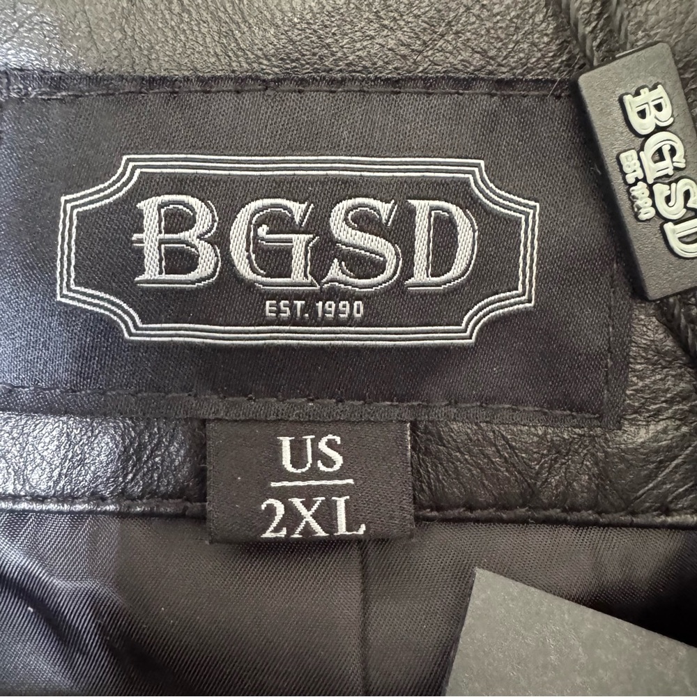 BGSD Men's Black Genuine Leather Blazer Jacket Size 2XL NWT - Picture 5 of 10